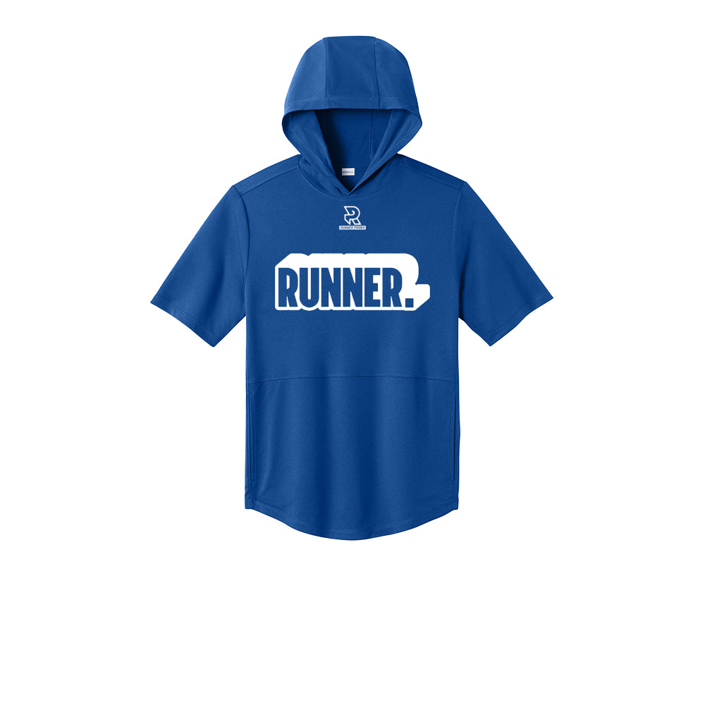 RUNNER DNA (White) - Short Sleeve Performance Hoodie