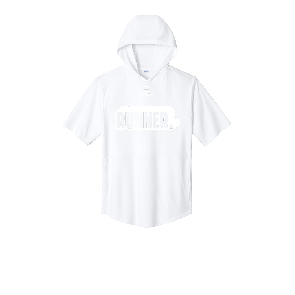 RUNNER DNA (White) - Short Sleeve Performance Hoodie