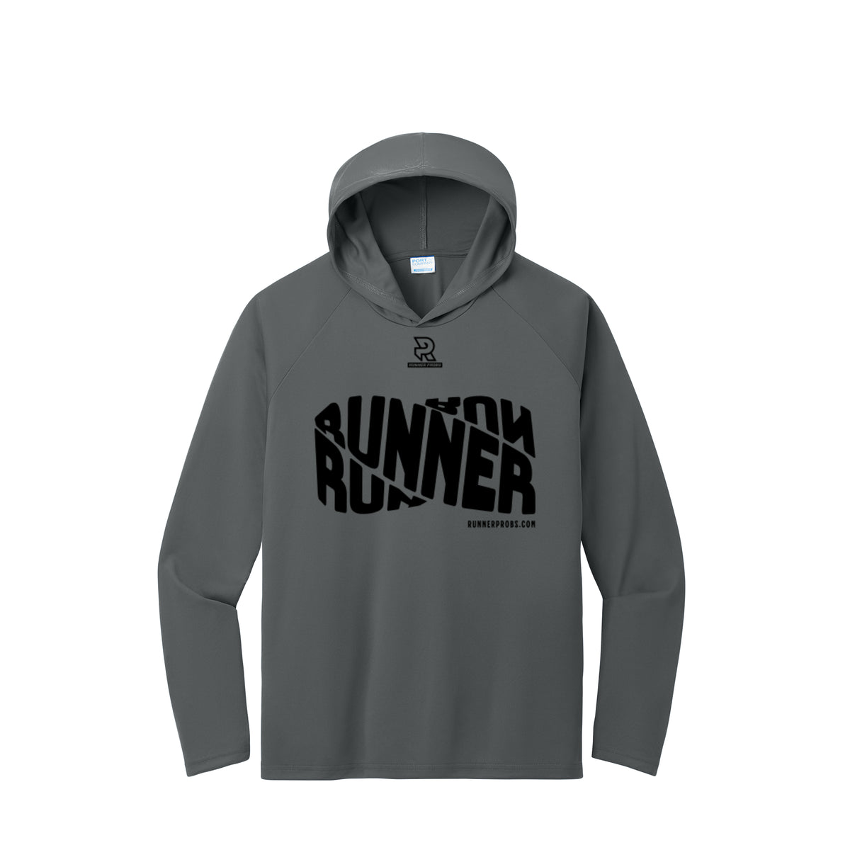 RUNNER DNA (Black) - Long Sleeve Hooded Performance Tee