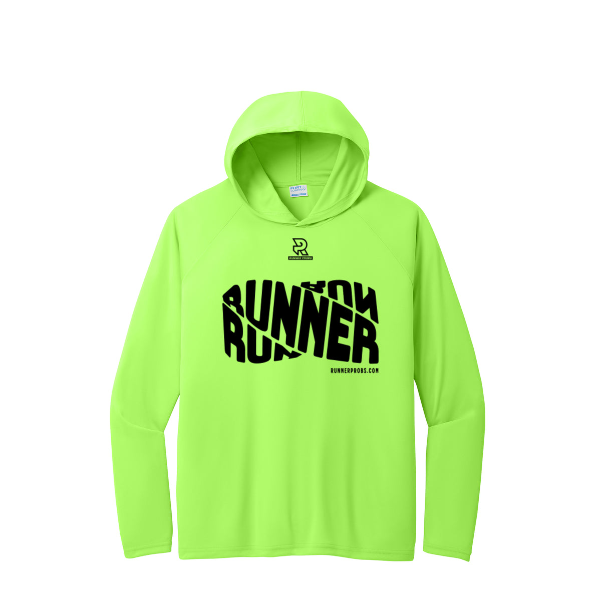 RUNNER DNA (Black) - Long Sleeve Hooded Performance Tee
