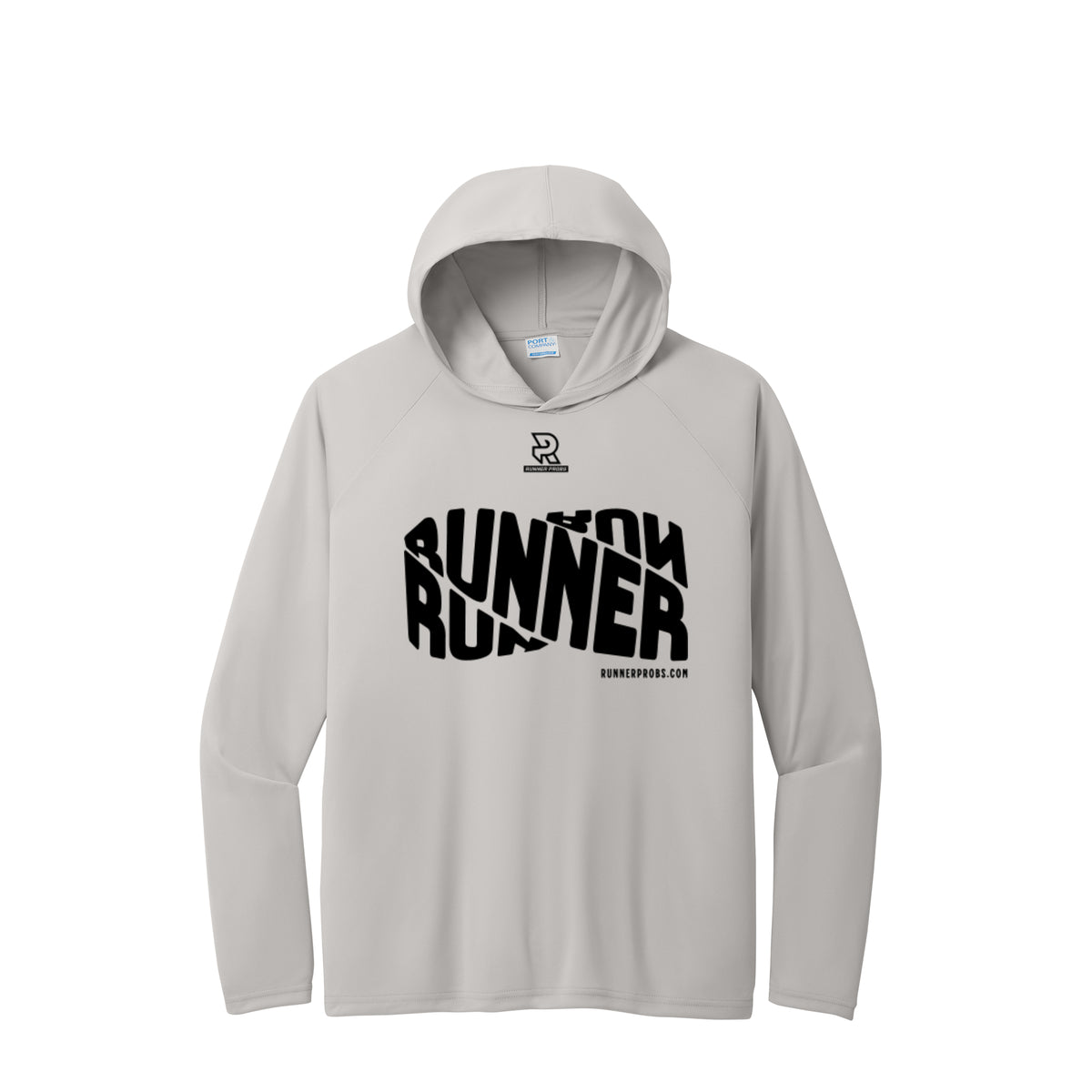 RUNNER DNA (Black) - Long Sleeve Hooded Performance Tee