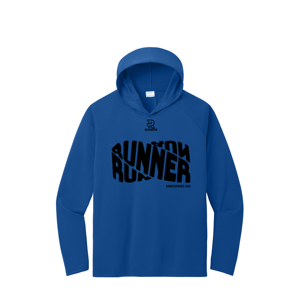 RUNNER DNA (Black) - Long Sleeve Hooded Performance Tee