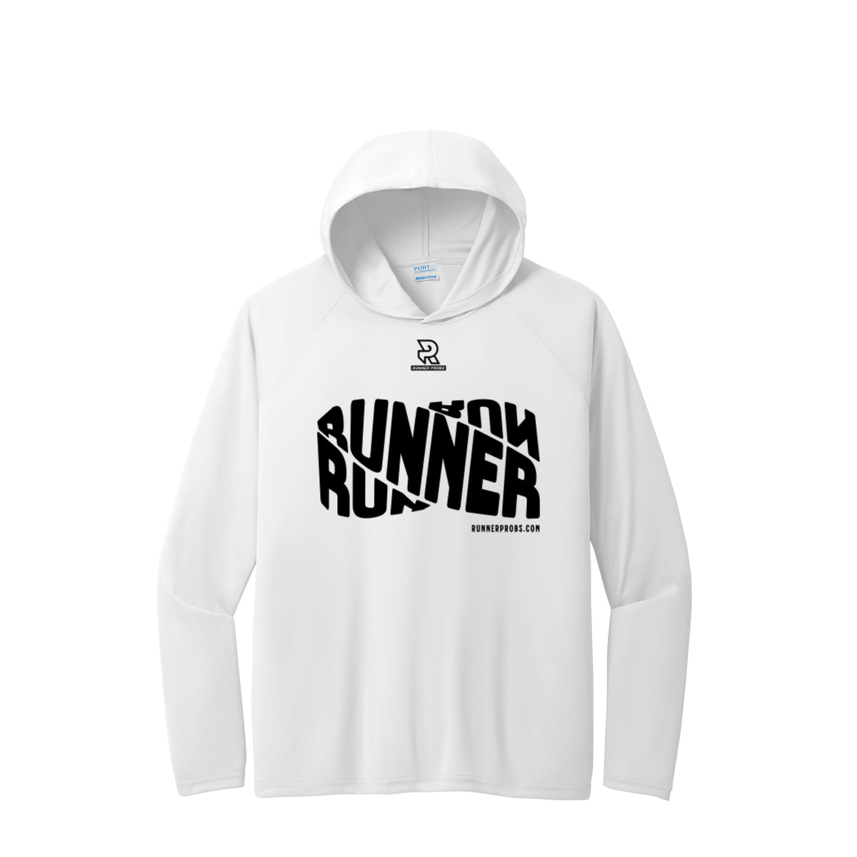 RUNNER DNA (Black) - Long Sleeve Hooded Performance Tee