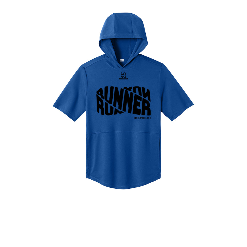 RUNNER DNA (Black) - Short Sleeve Performance Hoodie