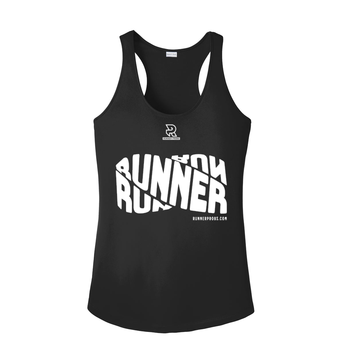 RUNNER DNA (White) - Womens Competitor Racerback Tank