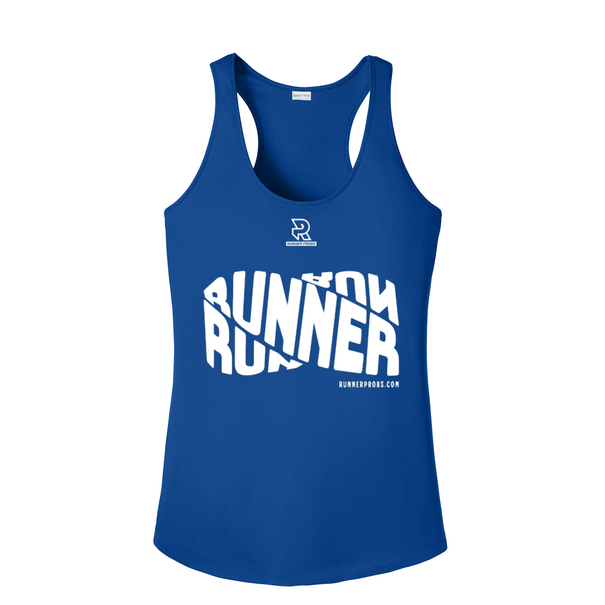 RUNNER DNA (White) - Womens Competitor Racerback Tank