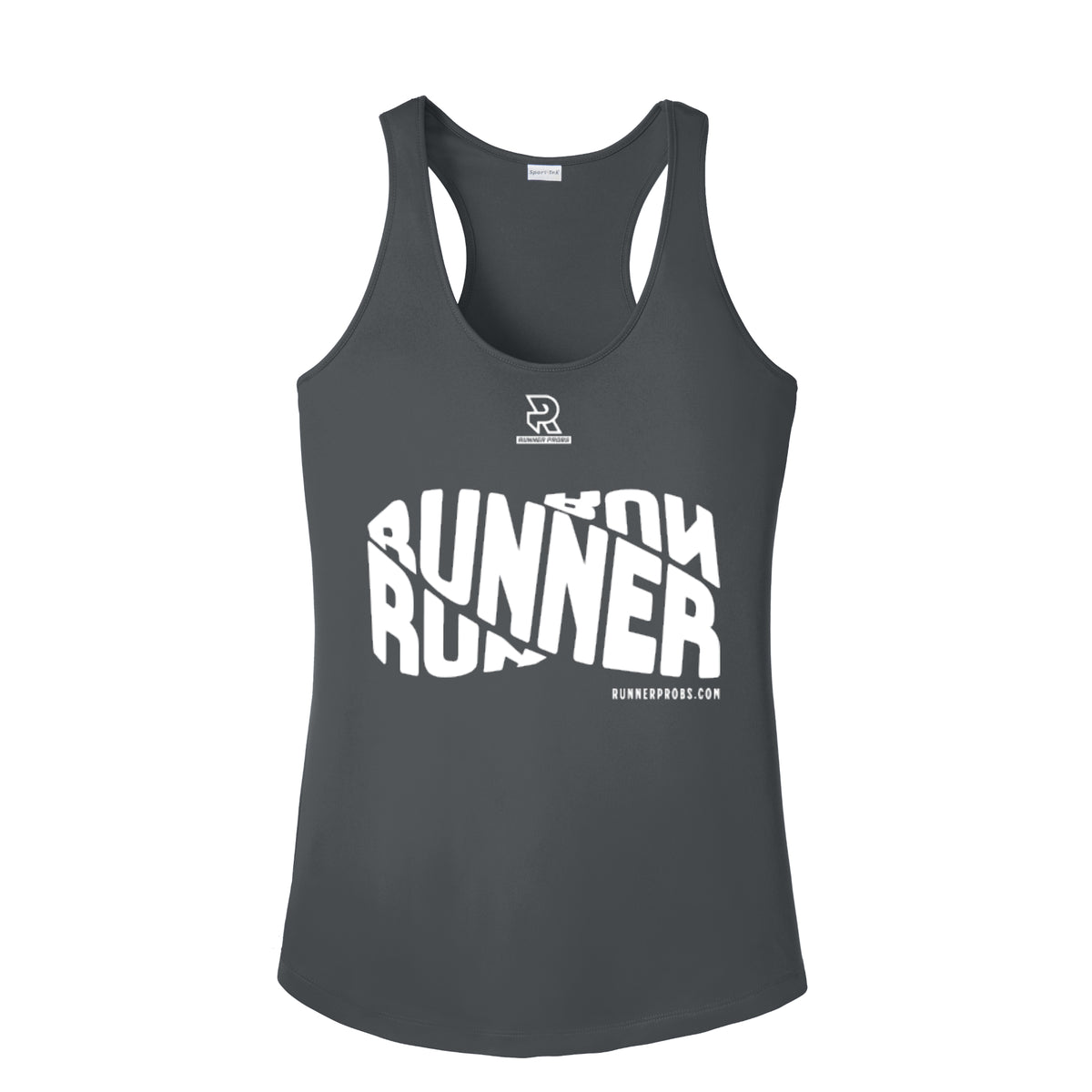 RUNNER DNA (White) - Womens Competitor Racerback Tank