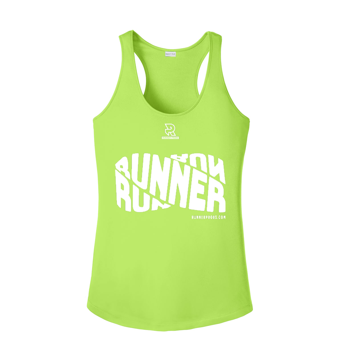RUNNER DNA (White) - Womens Competitor Racerback Tank