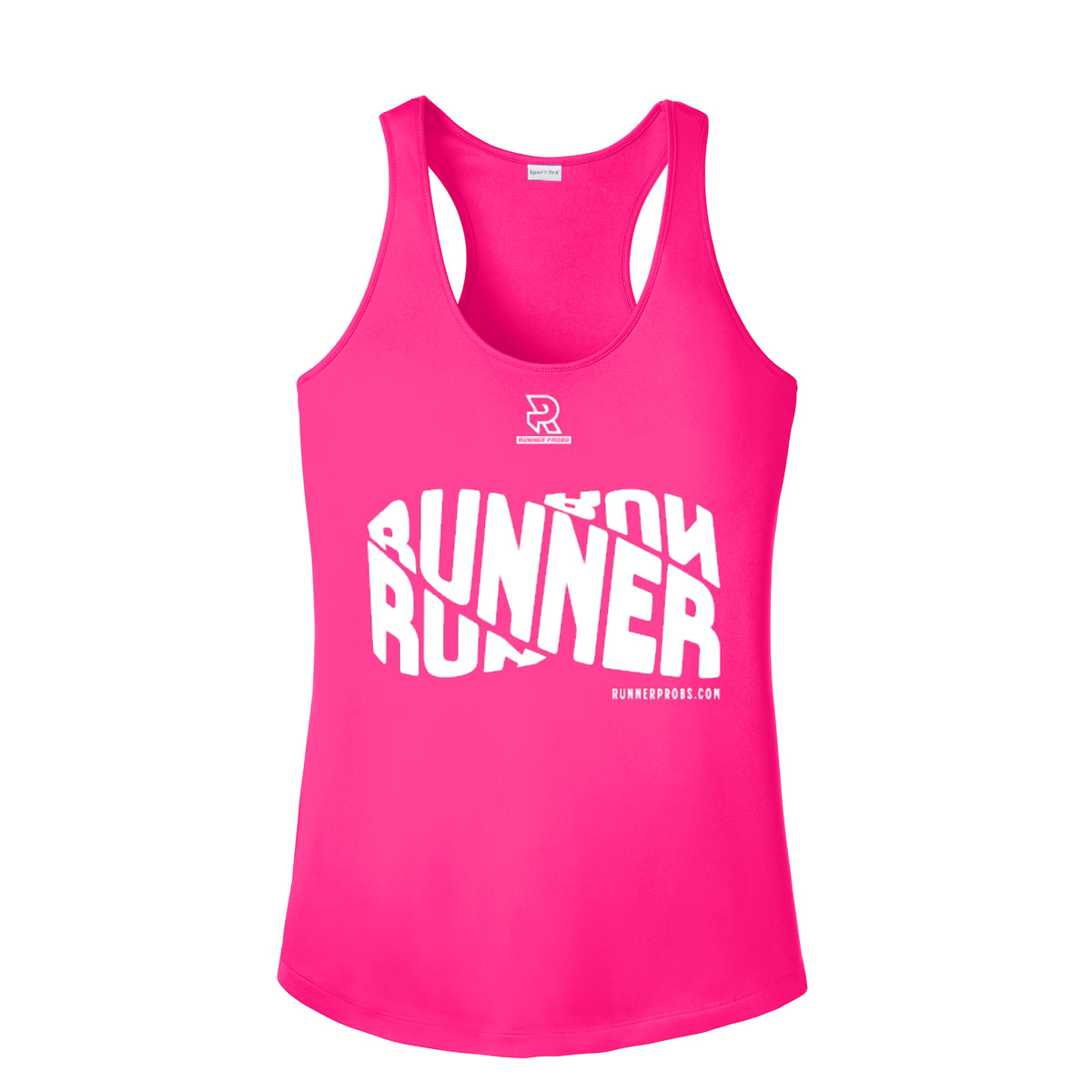 RUNNER DNA (White) - Womens Competitor Racerback Tank