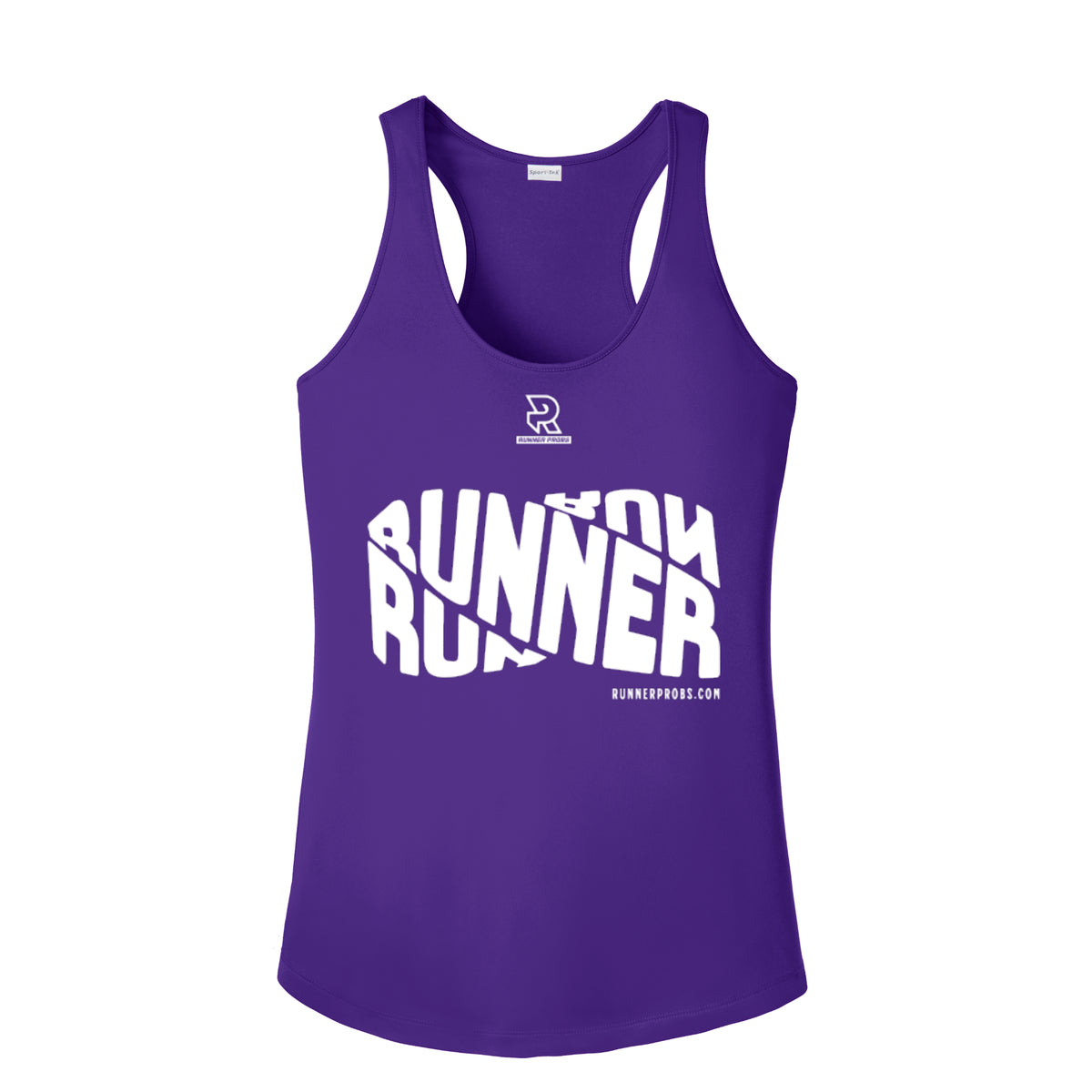 RUNNER DNA (White) - Womens Competitor Racerback Tank