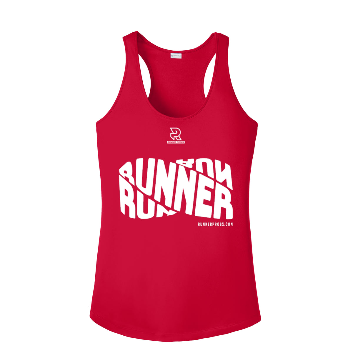 RUNNER DNA (White) - Womens Competitor Racerback Tank
