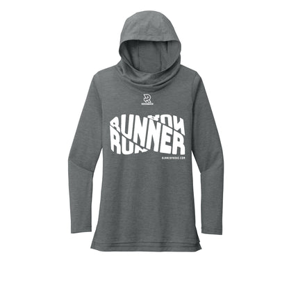 RUNNER DNA (White) - Womens Tri-Blend Long Sleeve Hoodie