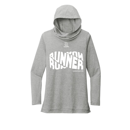 RUNNER DNA (White) - Womens Tri-Blend Long Sleeve Hoodie