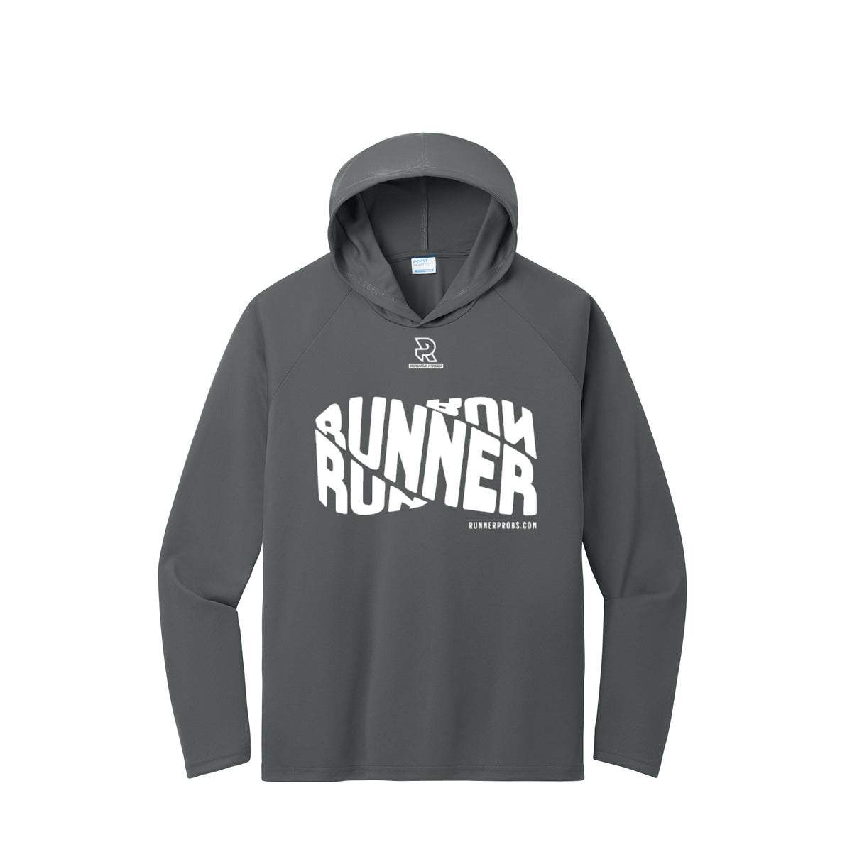 RUNNER DNA (White) - Long Sleeve Hooded Performance Tee