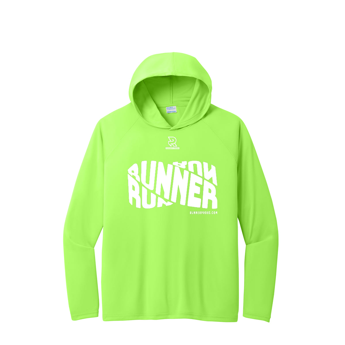 RUNNER DNA (White) - Long Sleeve Hooded Performance Tee