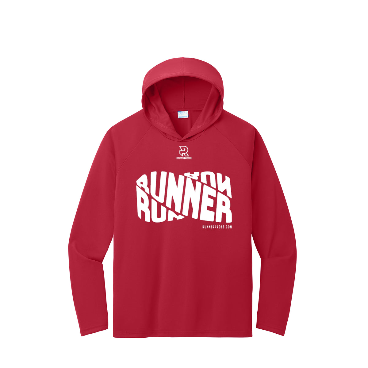 RUNNER DNA (White) - Long Sleeve Hooded Performance Tee
