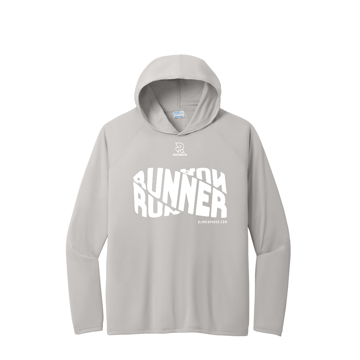 RUNNER DNA (White) - Long Sleeve Hooded Performance Tee
