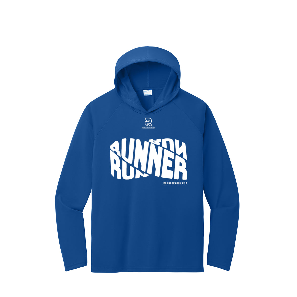 RUNNER DNA (White) - Long Sleeve Hooded Performance Tee