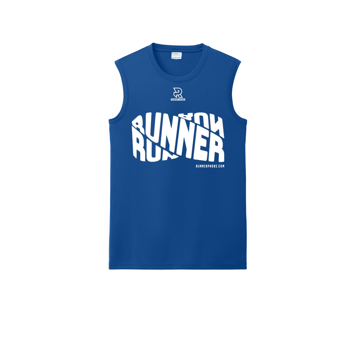 RUNNER DNA (White) - Sleeveless Performance Tee