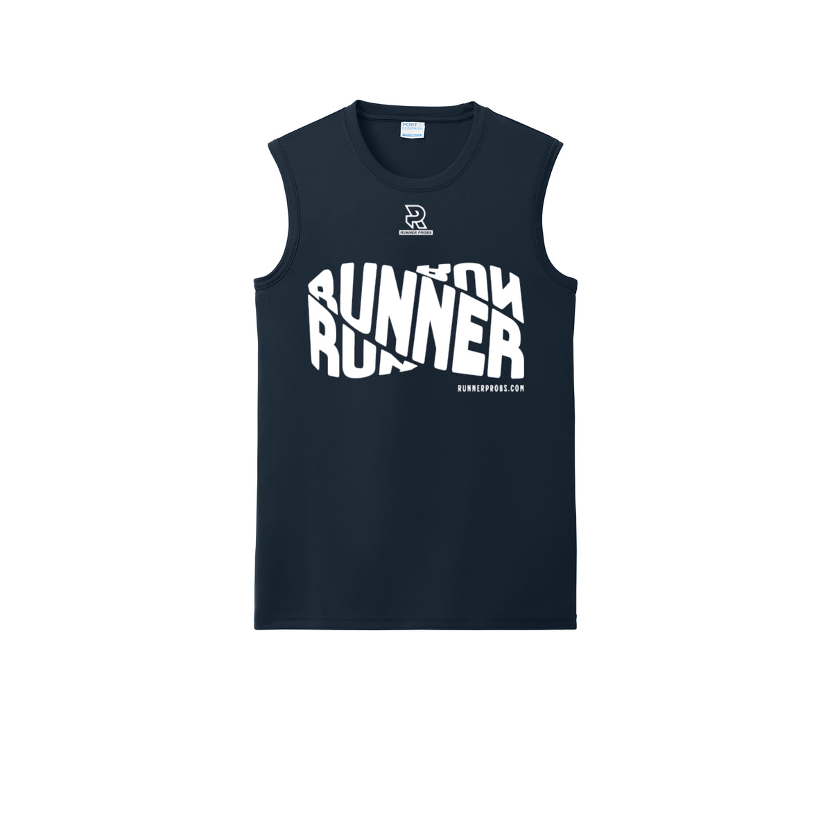 RUNNER DNA (White) - Sleeveless Performance Tee
