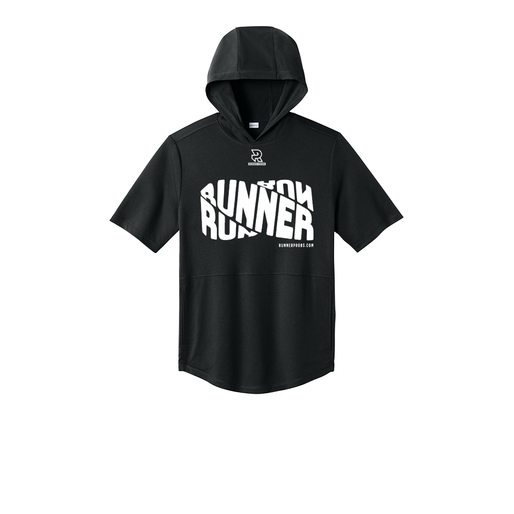 RUNNER DNA (White) - Short Sleeve Performance Hoodie