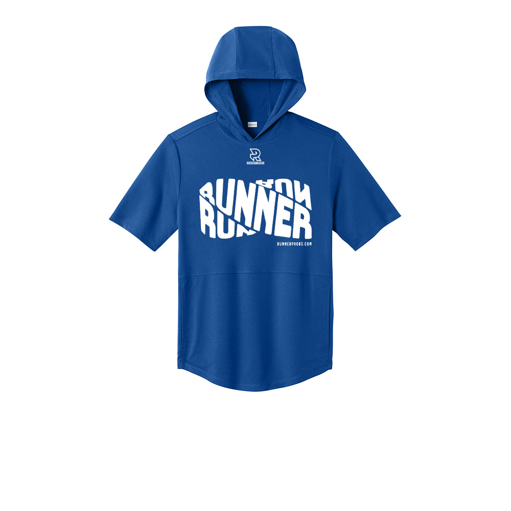 RUNNER DNA (White) - Short Sleeve Performance Hoodie
