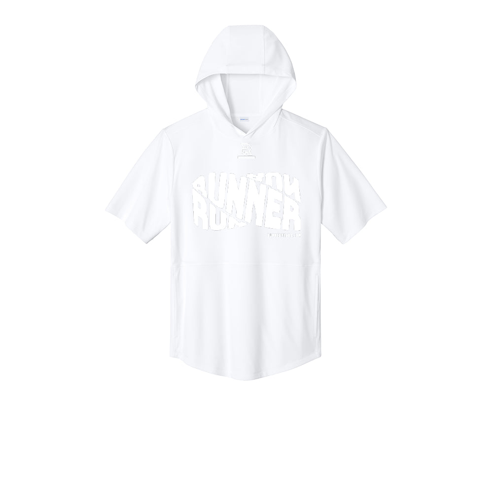 RUNNER DNA (White) - Short Sleeve Performance Hoodie