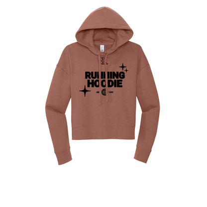 RUNNING HOODIE (Black) - Womens Fleece Hoodie