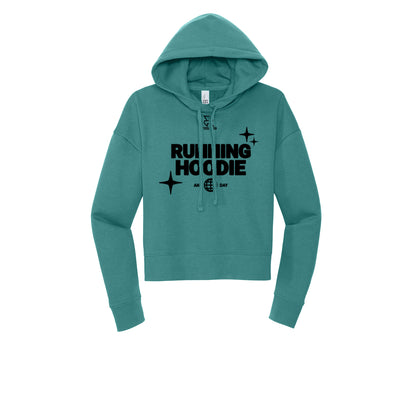 RUNNING HOODIE (Black) - Womens Fleece Hoodie