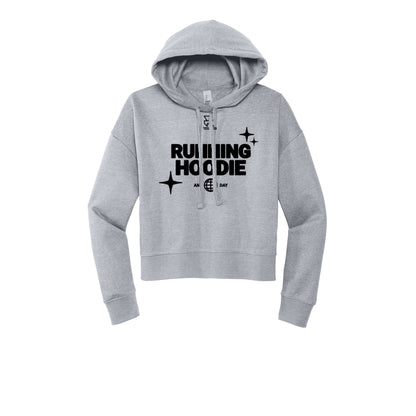 RUNNING HOODIE (Black) - Womens Fleece Hoodie