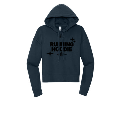 RUNNING HOODIE (Black) - Womens Fleece Hoodie