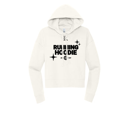 RUNNING HOODIE (Black) - Womens Fleece Hoodie
