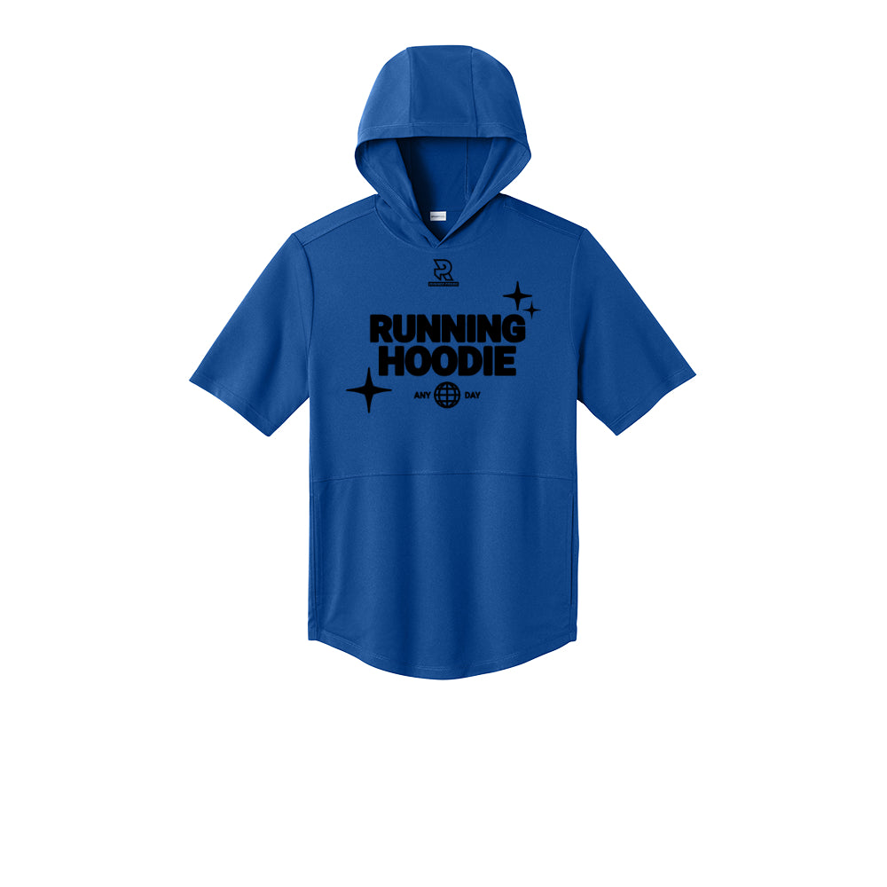 RUNNING HOODIE (Black) - Short Sleeve Performance Hoodie