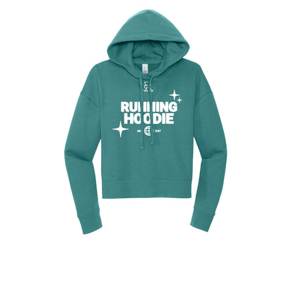 RUNNING HOODIE (White) - Womens Fleece Hoodie