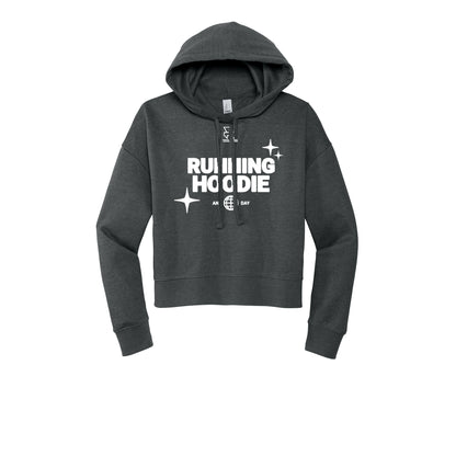 RUNNING HOODIE (White) - Womens Fleece Hoodie