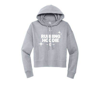 RUNNING HOODIE (White) - Womens Fleece Hoodie