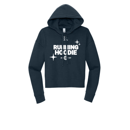 RUNNING HOODIE (White) - Womens Fleece Hoodie