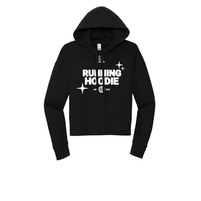 RUNNING HOODIE (White) - Womens Fleece Hoodie