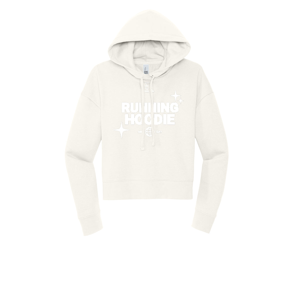 RUNNING HOODIE (White) - Womens Fleece Hoodie