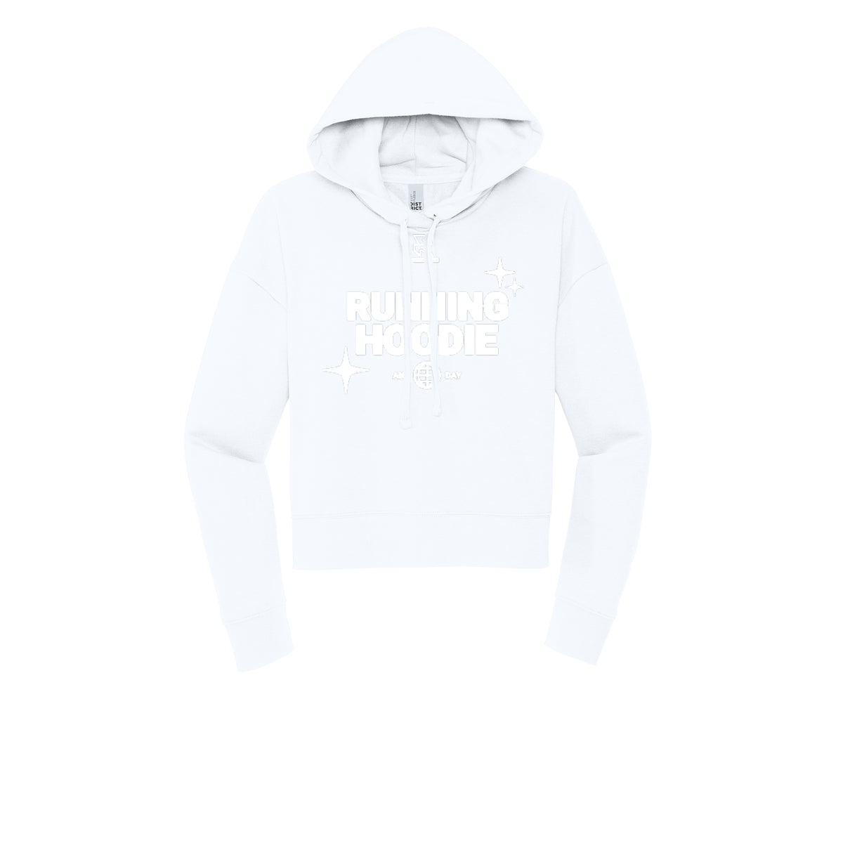RUNNING HOODIE (White) - Womens Fleece Hoodie