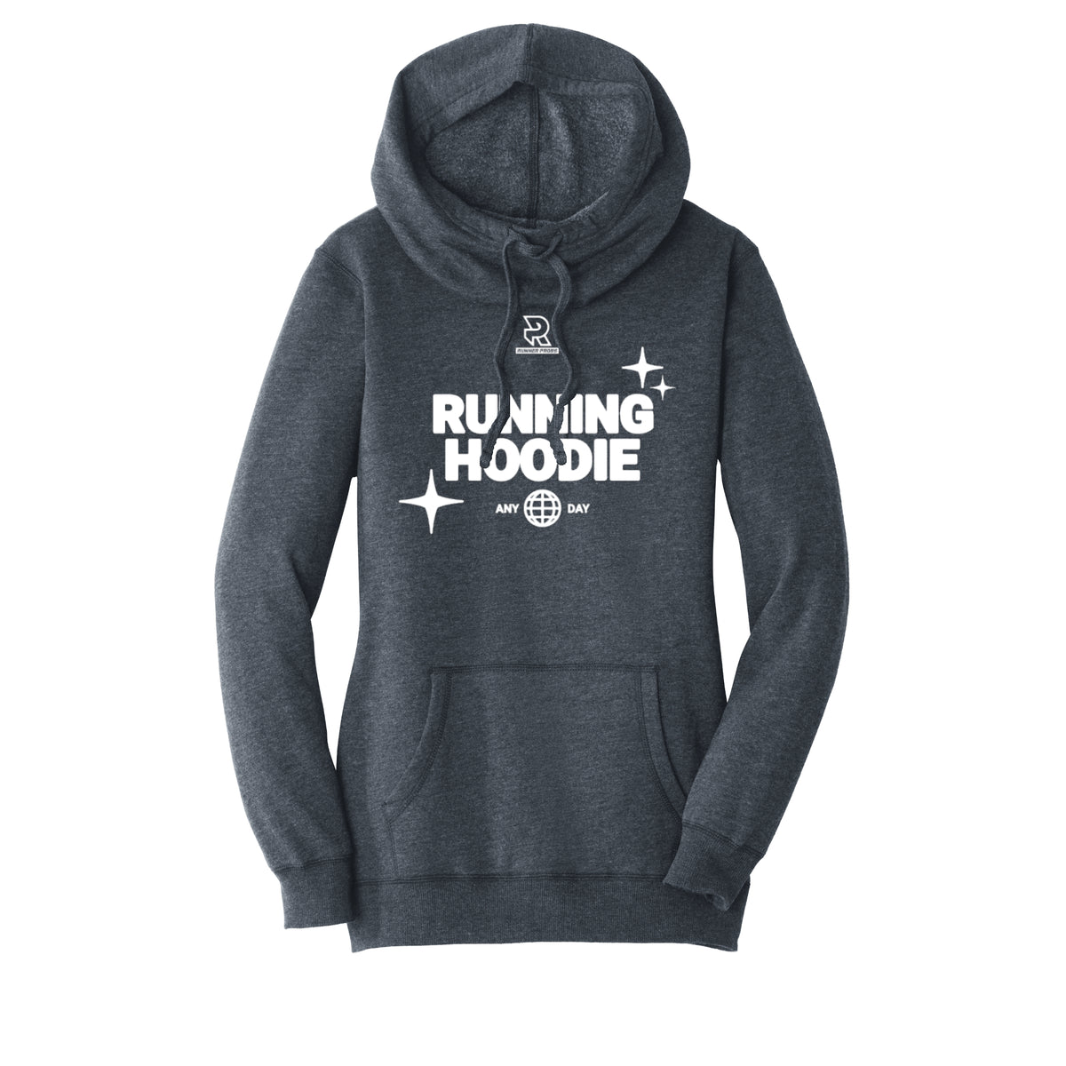 RUNNING HOODIE (White) - Womens Lightweight Fleece Hoodie