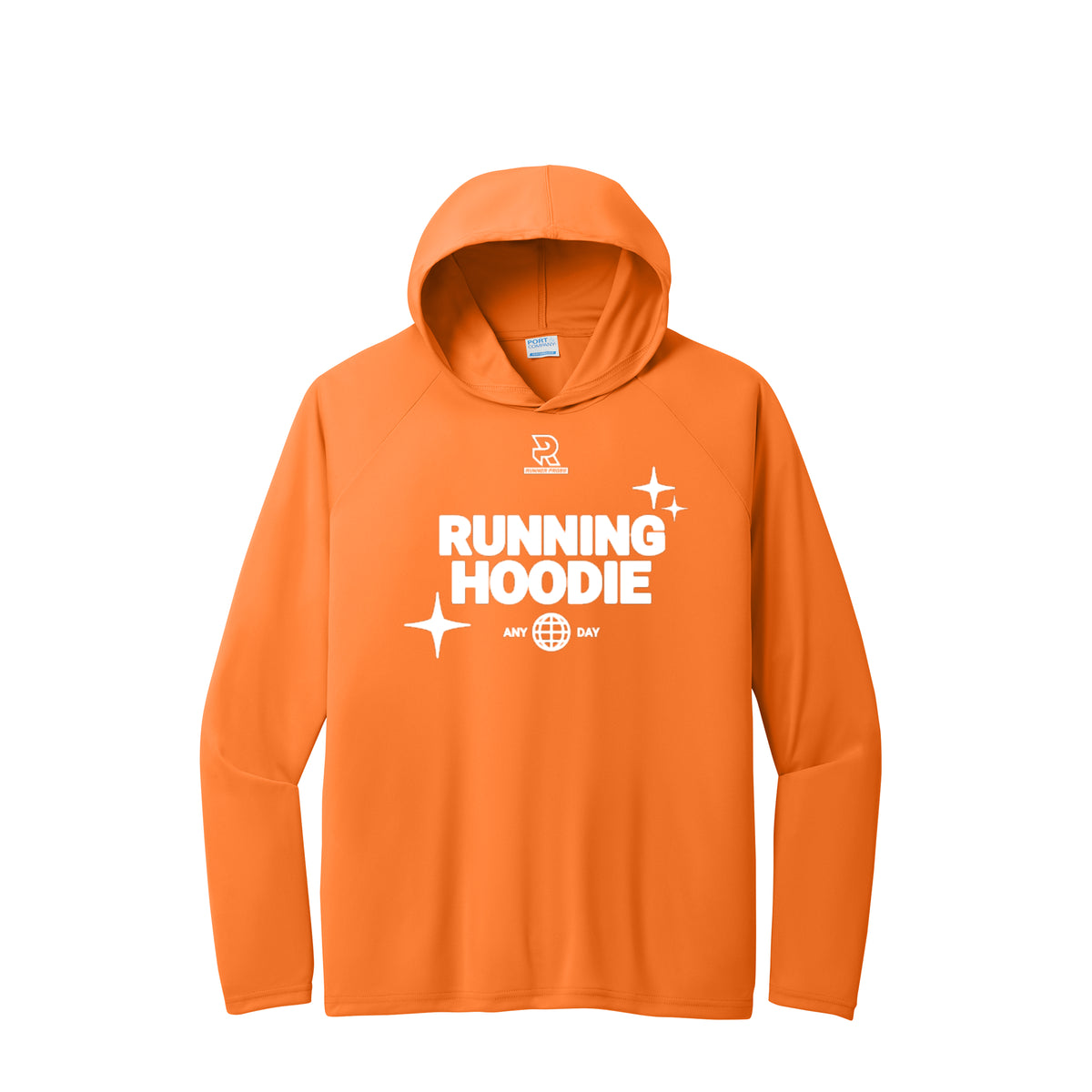 RUNNING HOODIE (White) - Long Sleeve Hooded Performance Tee