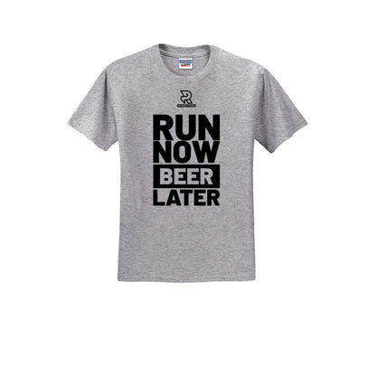 RUN NOW BEER LATER (Black) - Short Sleeve 50/50 Tee