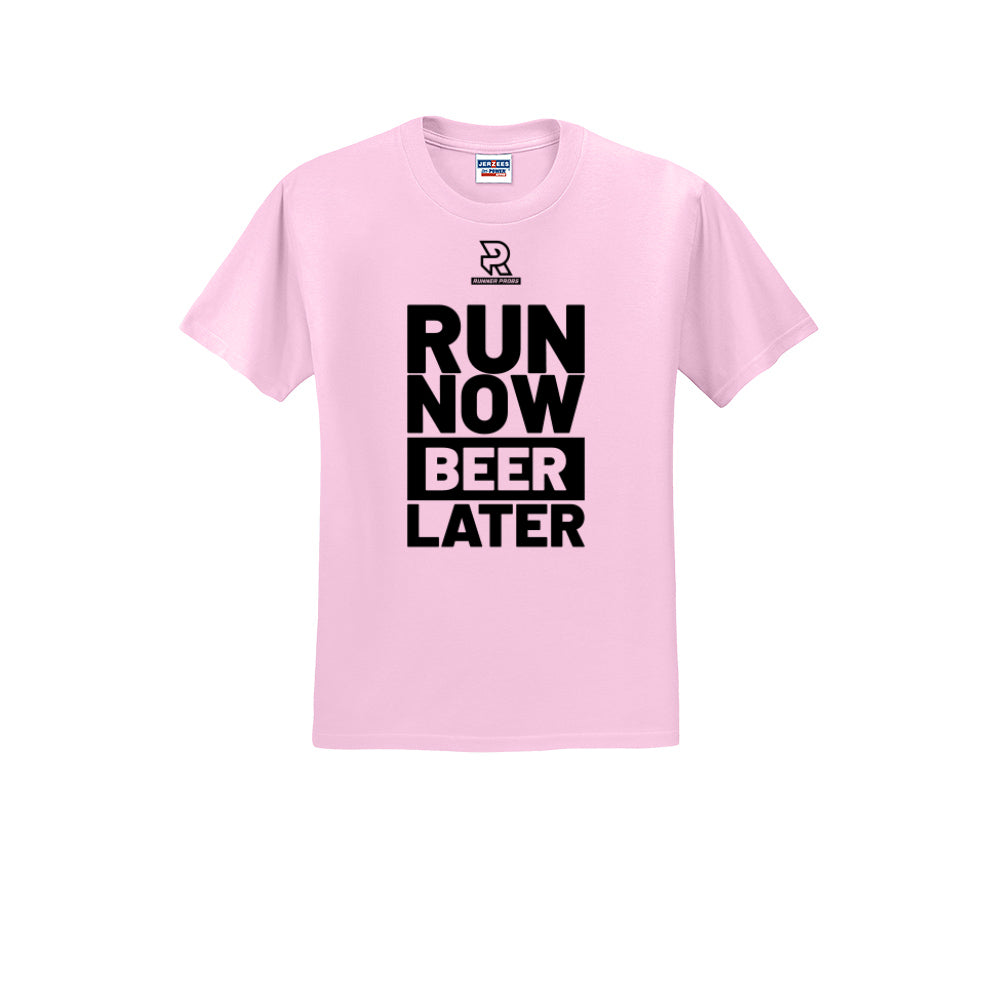 RUN NOW BEER LATER (Black) - Short Sleeve 50/50 Tee