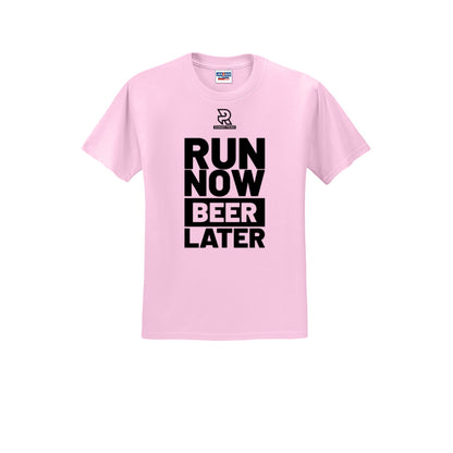 RUN NOW BEER LATER (Black) - Short Sleeve 50/50 Tee