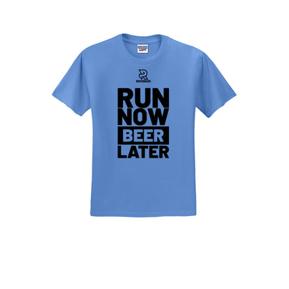 RUN NOW BEER LATER (Black) - Short Sleeve 50/50 Tee