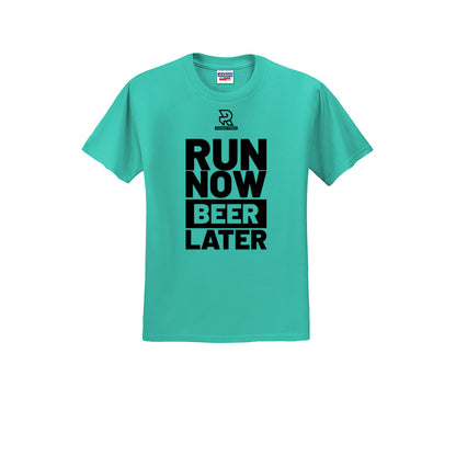 RUN NOW BEER LATER (Black) - Short Sleeve 50/50 Tee
