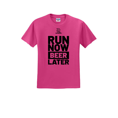 RUN NOW BEER LATER (Black) - Short Sleeve 50/50 Tee