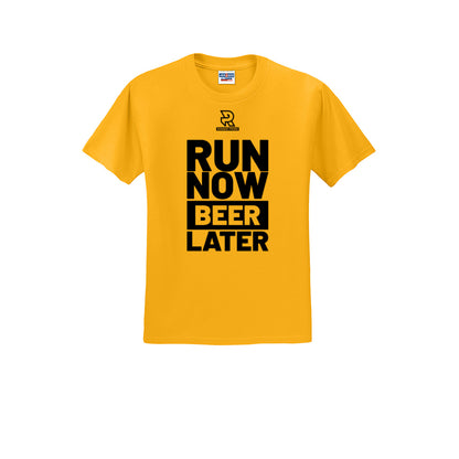 RUN NOW BEER LATER (Black) - Short Sleeve 50/50 Tee