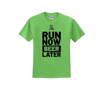RUN NOW BEER LATER (Black) - Short Sleeve 50/50 Tee